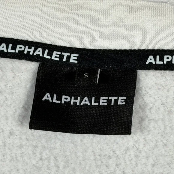 Alphalete White Cropped Quarter Zip Hoodie Sweatshirt Athletic Small Comfort Gym - Picture 6 of 14